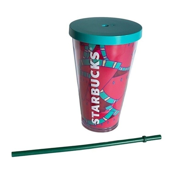 Starbucks 16oz Grande Watermelon Summer Tumbler ToGo Lid Straw 2014 Cold Cup Ret - Picture 2 of 6